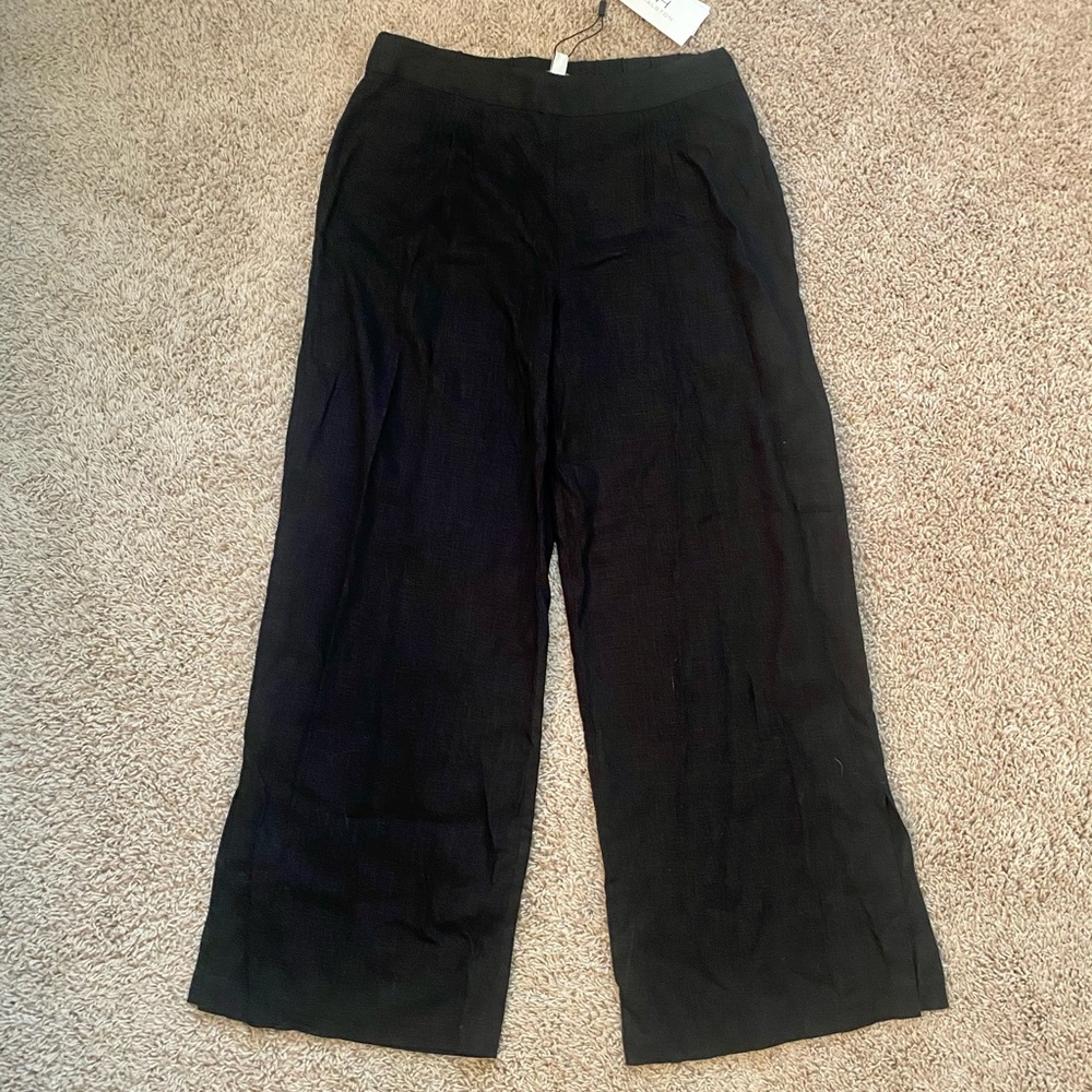 Halston Wide Leg Linen Pants